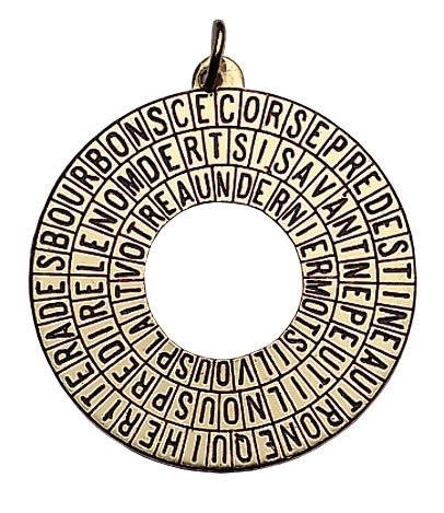 Der Geheimcode des Cagliostro Messing Kupfer Amulett 30 mm