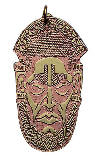 Wanga Vudu Messing-Kupfer Amulett 35 mm hoch