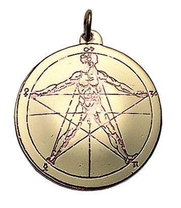 Agrippa Pentagramm Messing Kupfer Amulett 25 mm