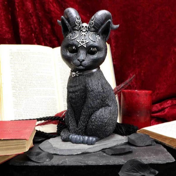 Pawzuph, große occulte Baphomet Katze Fantasy Figur 26,5 cm Wicca  Nemesis Now